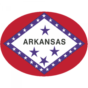 Arkansas State Flag Oval Decal - U.S. Customer Stickers