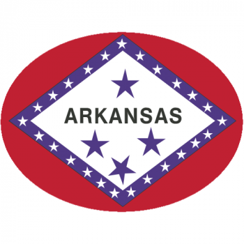 Arkansas State Flag Oval Decal - U.S. Customer Stickers