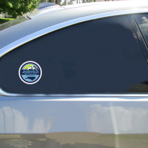 Asheville North Carolina Circle Sticker - Car Decals - U.S. Custom Stickers