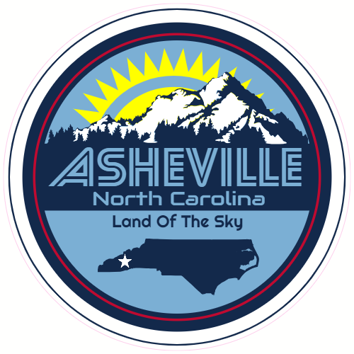 Asheville North Carolina Circle Decal - U.S. Customer Stickers