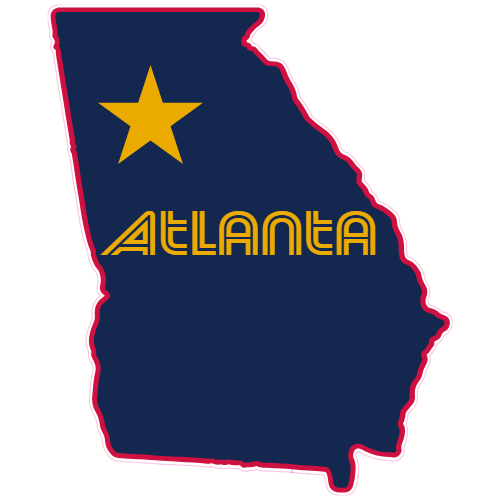 Atlanta Georgia State Shaped Decal - U.S. Customer Stickers