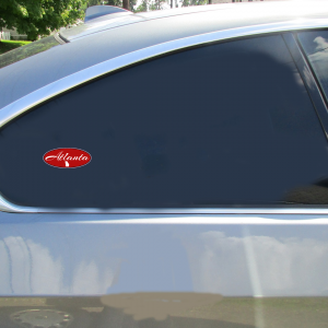 Atlanta Red Stretched Oval Decal - Car Decals - U.S. Custom Stickers