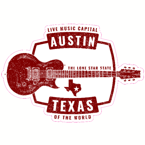 Austin Texas Live Music Capital Decal - U.S. Customer Stickers