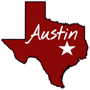 Austin Texas State Shaped Decal - U.S. Customer Stickers