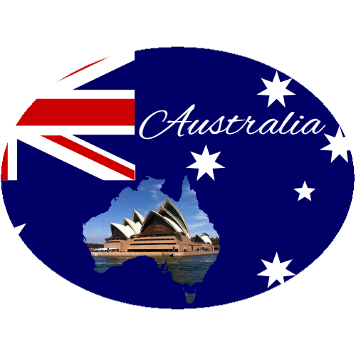 Australia Flag Sydney Opera House Oval Decal - U.S. Customer Stickers