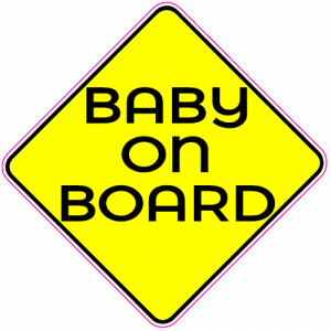 Baby On Board Caution Sign Sticker - U.S. Custom Stickers