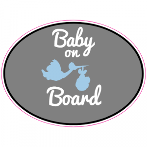 Baby on Board Stork Sticker - U.S. Custom Stickers