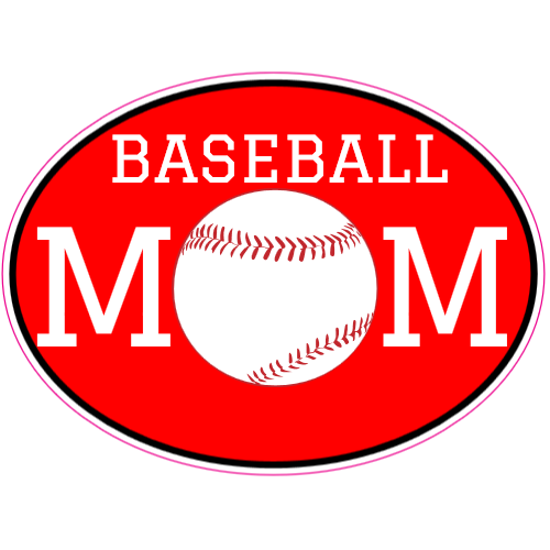 Baseball Mom Custom Oval Decal - U.S. Custom Stickers