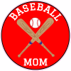 Baseball Mom Red Circle Decal - U.S. Customer Stickers
