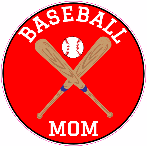 Baseball Mom Red Circle Decal - U.S. Customer Stickers
