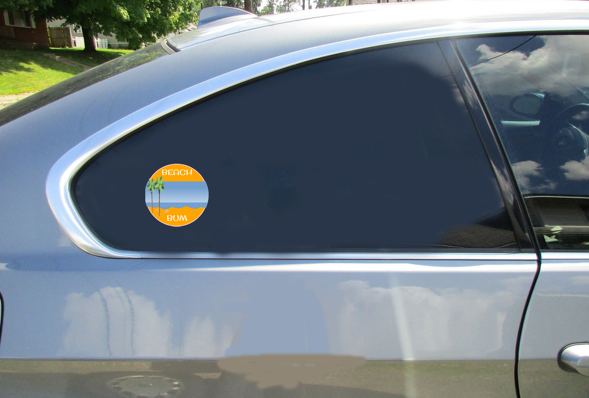 Beach Bum Circle Sticker - Car Decals - U.S. Custom Stickers