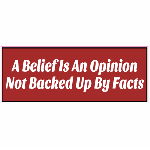 Belief Is An Opinion Sticker - U.S. Custom Stickers