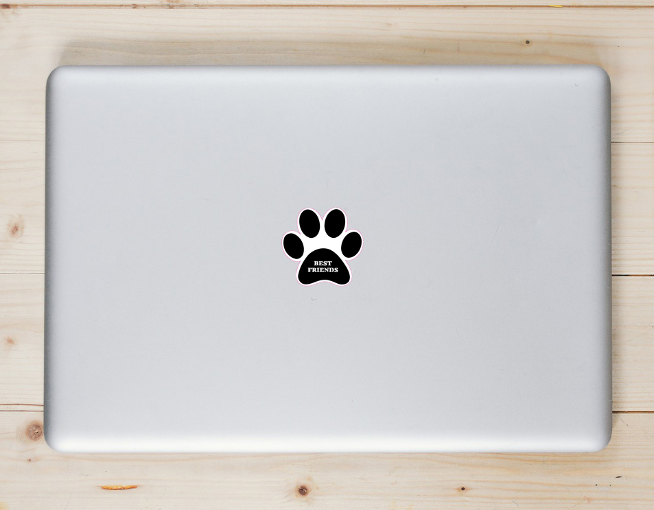 Best Friends Dog Paw Sticker - Laptop Decal - U.S. Custom Stickers