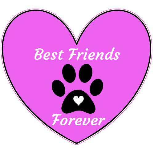 Best Friends Forever Paw Print Sticker - U.S. Custom Stickers