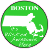 Boston Wicked Awesome Green Circle Decal - U.S. Custom Stickers