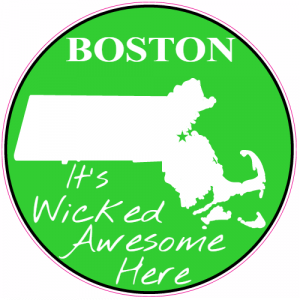 Boston Wicked Awesome Green Circle Decal - U.S. Custom Stickers