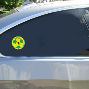 Brazil Flag Soccer Ball Sticker - Car Decals - U.S. Custom Stickers