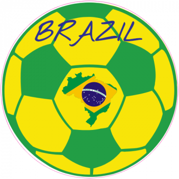 Brazil Flag Soccer Ball Decal - U.S. Customer Stickers