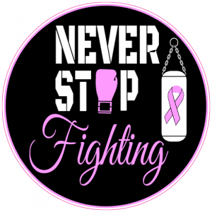 Breast Cancer Awareness Never Stop Fighting Boxing Glove Sticker - U.S. Custom Stickers