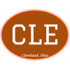 CLE Cleveland Ohio Brown Oval Decal - U.S. Custom Stickers