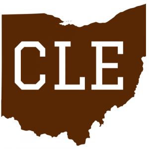 CLE Cleveland Ohio Brown Sticker - U.S. Custom Stickers