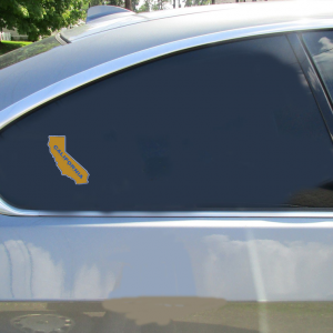 California Gold Blue State Shaped Sticker - Car Decals - U.S. Custom Stickers