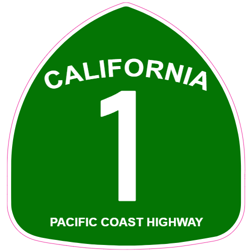 5.5" 2 pcs highway 1 california oxnard car bumper sticker decal usa made 