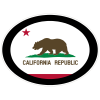 California Republic Flag Oval Decal - U.S. Customer Stickers