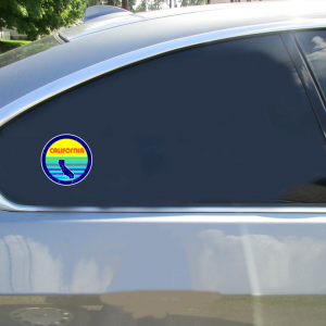 California Sunshine Retro Circle Sticker - Car Decals - U.S. Custom Stickers