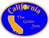 California The Golden State Blue Oval Decal - U.S. Custom Stickers