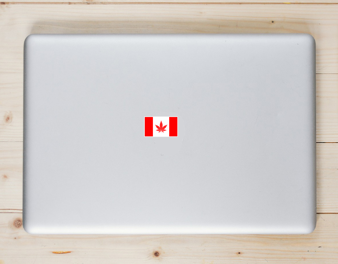 Canada Marijuana Legalization Flag Sticker - Laptop Decal - U.S. Custom Stickers