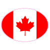 Canadian Flag Oval Sticker - U.S. Custom Stickers