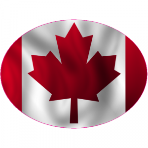 Canadian Maple Leaf Flag Oval Decal - U.S. Customer Stickers