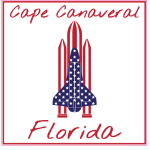 Cape Canaveral Florida Space Shuttle Square Decal - U.S. Custom Stickers