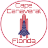 Cape Canaveral Space Shuttle Circle Sticker - U.S. Custom Stickers
