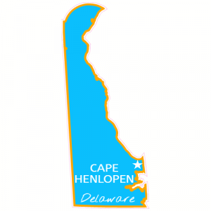 Cape Henlopen Delaware State Shaped Decal - U.S. Customer Stickers