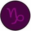 Capricorn Zodiac Symbol Purple Circle Sticker - U.S. Custom Stickers