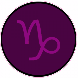 Capricorn Zodiac Symbol Purple Circle Sticker - U.S. Custom Stickers