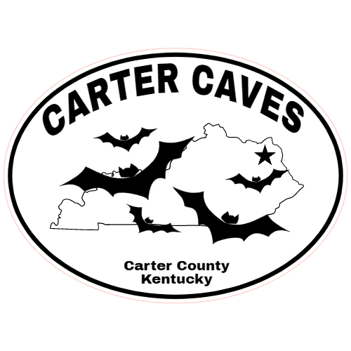 Carter Caves Bat Oval Decal - U.S. Customer Stickers