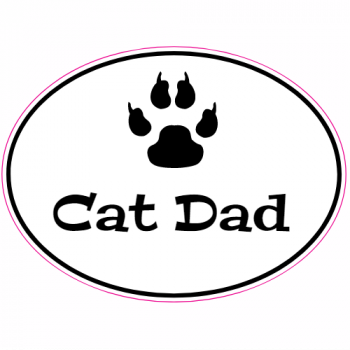 Cat Dad Oval Decal - U.S. Customer Stickers