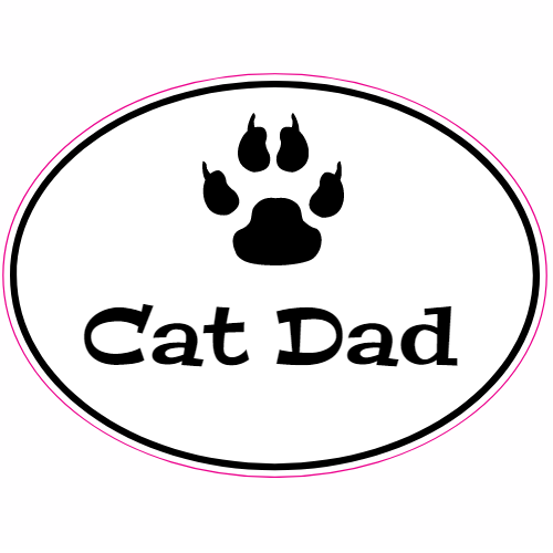 Cat Dad Oval Decal - U.S. Customer Stickers