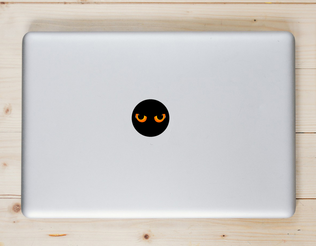 Cat Eyes Black Circle Sticker - Laptop Decal - U.S. Custom Stickers