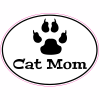Cat Mom Oval Decal - U.S. Customer Stickers