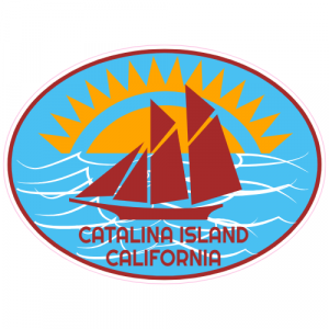 Catalina Island California Sailboat Oval Decal - U.S. Customer Stickers