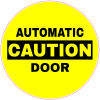Caution Automatic Door Circle Decal - U.S. Customer Stickers