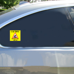 Caution Black Cats Sticker - Car Decals - U.S. Custom Stickers