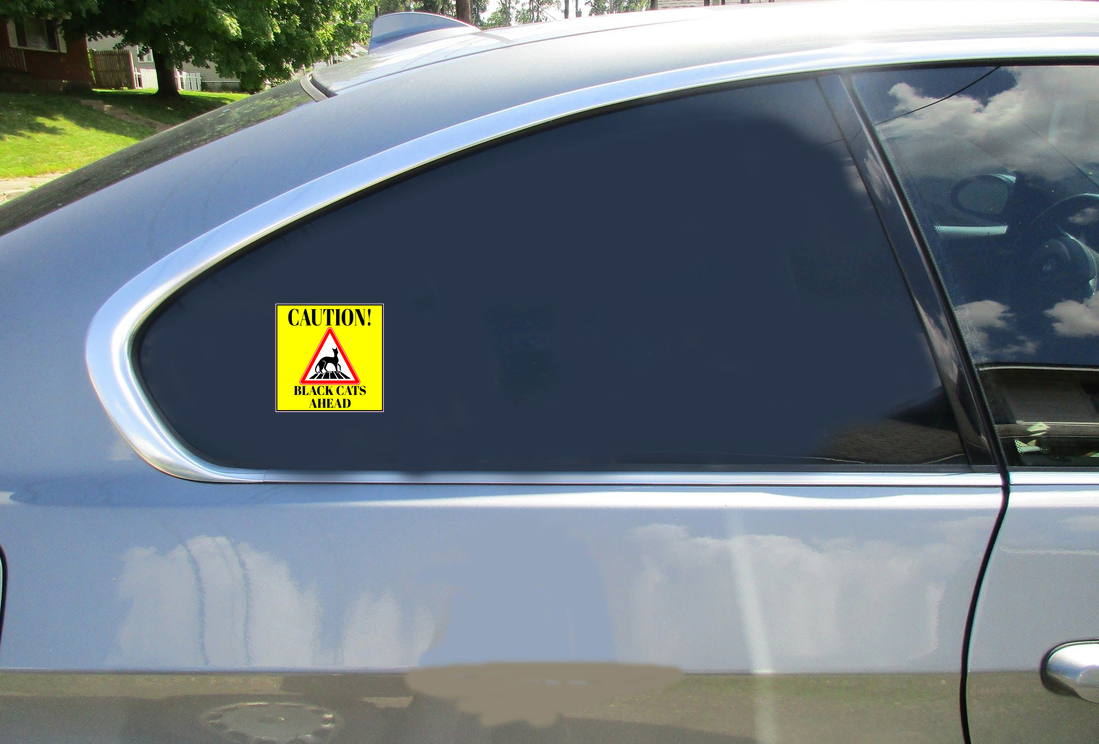 Caution Black Cats Sticker - Car Decals - U.S. Custom Stickers