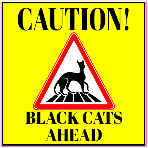 Caution Black Cats Sticker - U.S. Custom Stickers
