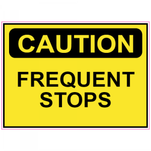 Caution Frequent Stops Sticker - U.S. Custom Stickers