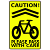 Caution Passing Bike Sign Sticker - U.S. Custom Stickers